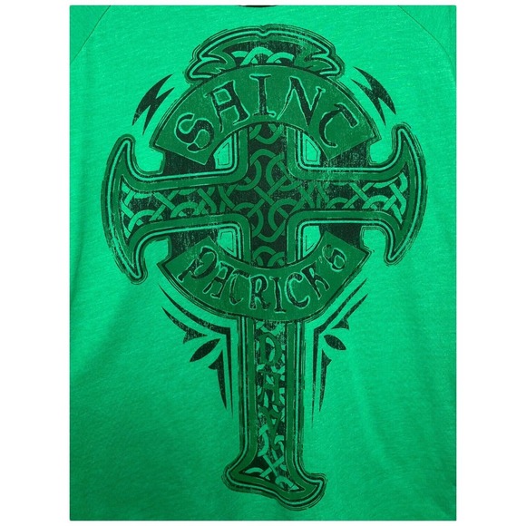 Lucky Tee Shirt Mens Saint Patricks Day Cross Celtic Irish Charm Green XL - Picture 5 of 8